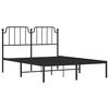 vidaXL Bed Frame Black Powder-coated steel Double Bed Frame