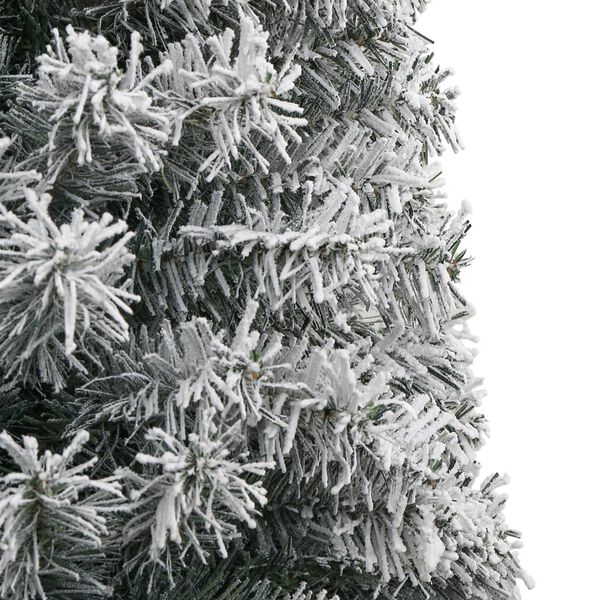 vidaXL Slim Christmas Tree Green and white PVC, metal Slim