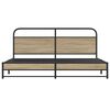vidaXL Bed Frame Smoked Oak Steel, Engineered Wood Super King Durable