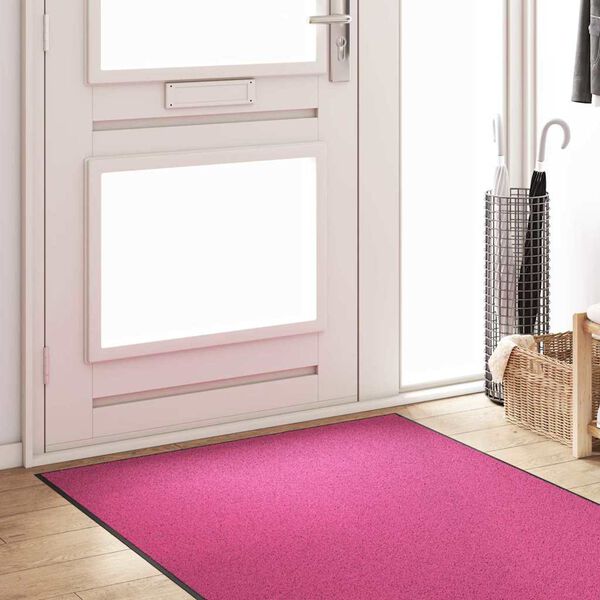 vidaXL Doormat Other Pink and Black 47.3" x 98.4" Polyamide and PVC
