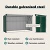 vidaXL Garden Shed Green Galvanized steel, metal Large Garden Shed