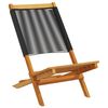 vidaXL Garden Chair Set of 4 Black Solid Acacia wood Medium Foldable