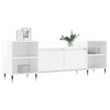 vidaXL TV Cabinet High Gloss White Engineered Wood, Metal Large