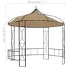 vidaXL Gazebo Taupe and Black 100% Polyester, Powder-Coated Iron Spacious