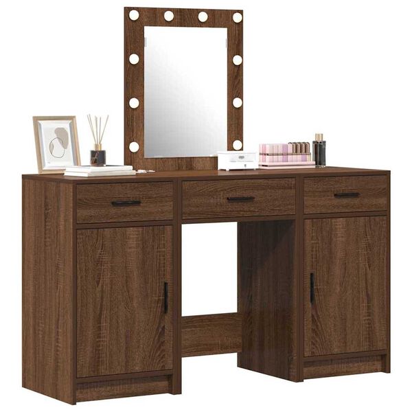 vidaXL Dressing Table with Door Brown 50 x 41 x 135 cm Engineered wood
