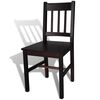 vidaXL Dining Chair Set of 6 Dark Brown Solid Pine Wood Standard