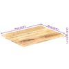 vidaXL Table Top Natural mango wood color Solid mango wood 27.6 x 23.6 in