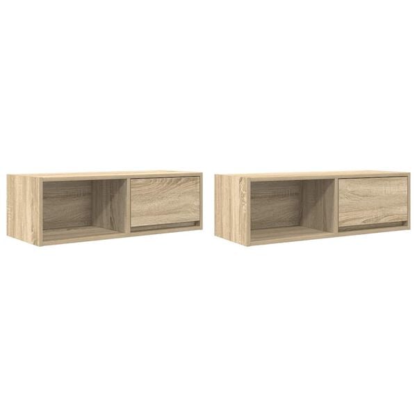 vidaXL TV Cabinet Set of 2 Sonoma oak Engineered wood TV Cabinet