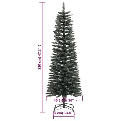 vidaXL Artificial Slim Christmas Tree with Stand Green 4 ft PVC