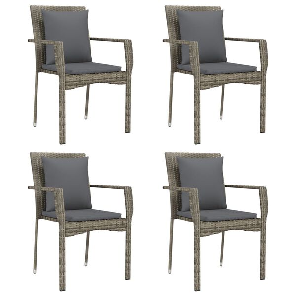 vidaXL Garden Dining Set Grey, Dark Grey
