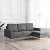 vidaXL Sofa Light Grey 100% polyester, solid pine wood, rubberwood Large