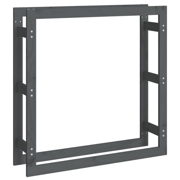  vidaXL Firewood Rack Grey 39.4x9.8x39.4" Solid Wood Pine