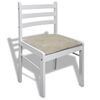 vidaXL Chair Set of 6 White Rubberwood and Polyester Standard Durable