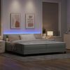 vidaXL LED Box Spring Bed Light Grey 78.74 x 78.74 in Velvet