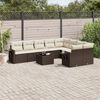 vidaXL Garden Sofa Set Brown, Cream white PE rattan Large Foldable