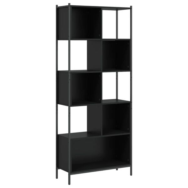 vidaXL Bookcase Black Engineered wood, powder-coated steel