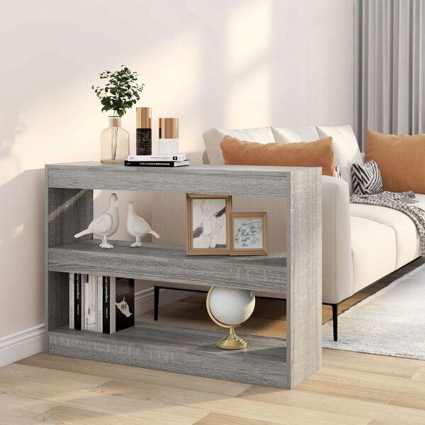 vidaXL Bookcase Grey sonoma Engineered wood 39.4x11.8x28.3 in