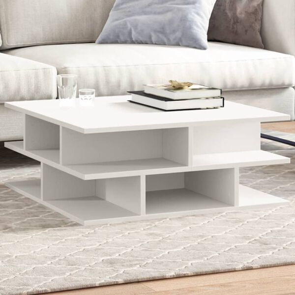 vidaXL Coffee Table White Engineered Wood Medium Coffee Table Square