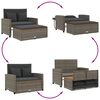 vidaXL Garden Sofa Gray PE wicker, acacia wood, powder-coated steel Medium