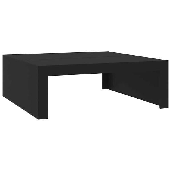 vidaXL Coffee Table Black Engineered Wood 39.4 in Simple Style Square