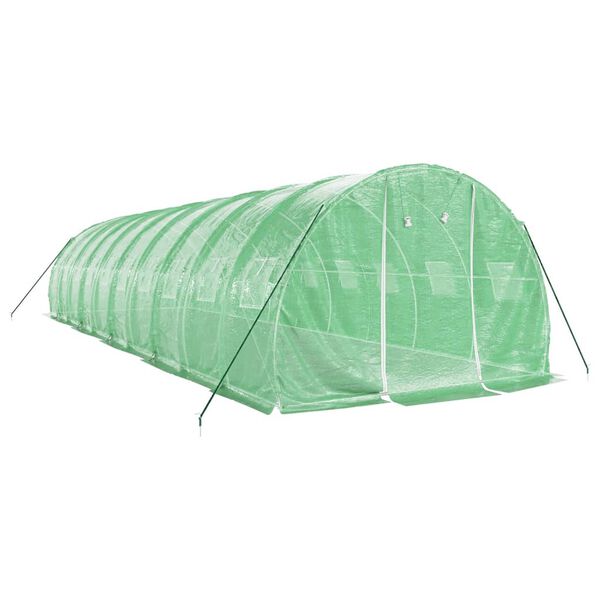 vidaXL Greenhouse Green Polyethylene, Galvanized Steel 323 sq ft
