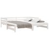 vidaXL Day Bed White Solid Pine Wood Adjustable Size Pull-Out Day Bed
