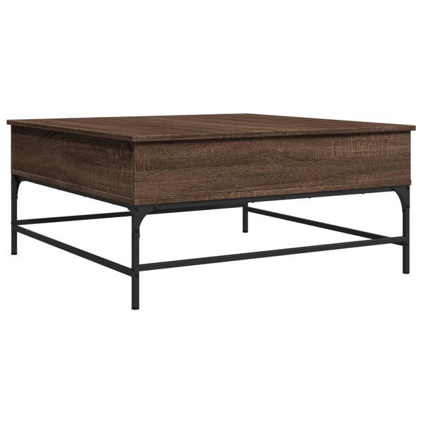 vidaXL Coffee Table Brown Oak Engineered Wood, Metal Medium