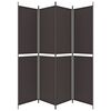 vidaXL 4-Panel Room Divider Brown 78.7"x86.6" Fabric