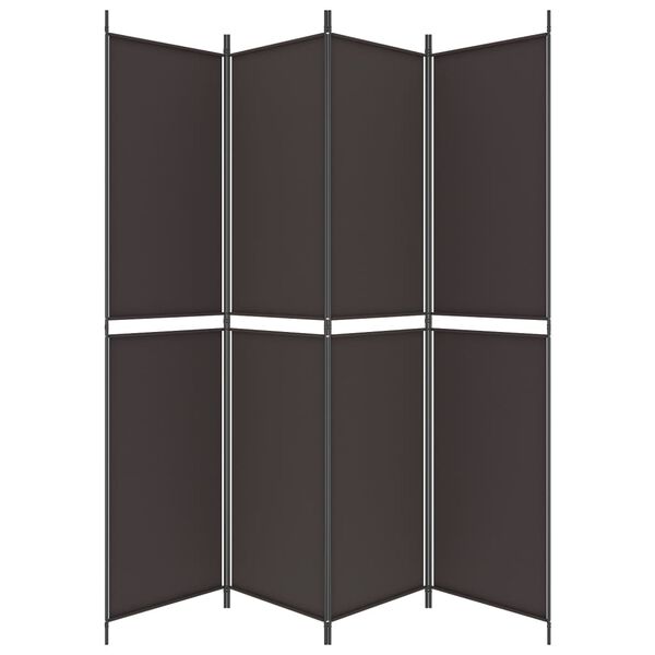 vidaXL 4-Panel Room Divider Brown 78.7"x86.6" Fabric