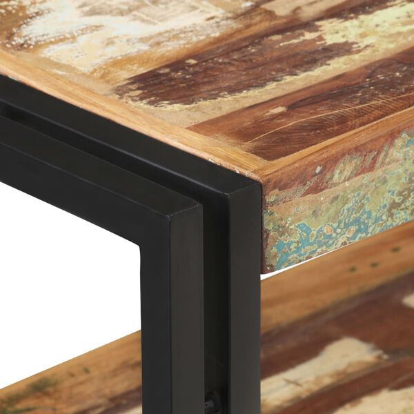 vidaXL Console Table Natural wood with black iron