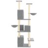 vidaXL Cat Tree Light grey Engineered wood 70.9 in Adjustable Armrests