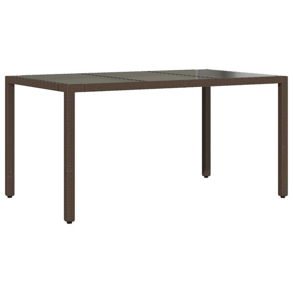 vidaXL Garden Table Brown Poly Rattan 59.1x35.4x29.5 in