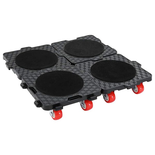 vidaXL Furniture Rollers 4 pcs with Lifter Black 5.3x5.3x1.7" 661.4 lb