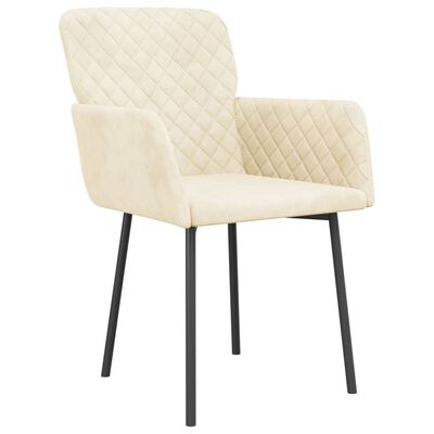 vidaXL Dining Chairs 2 pcs Cream Velvet