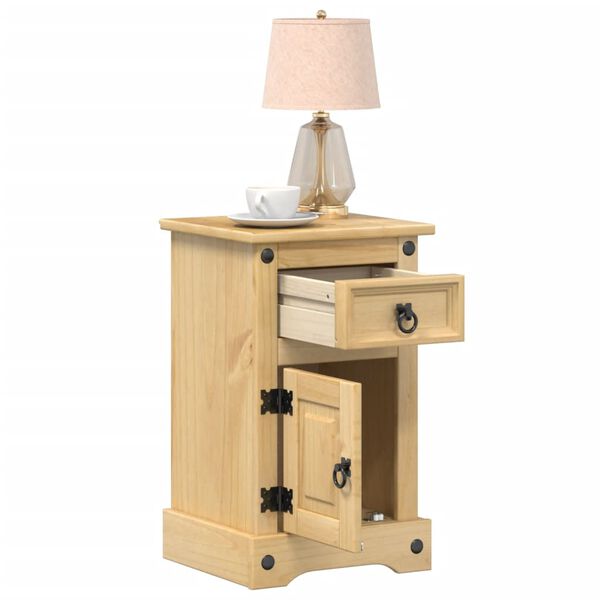 vidaXL Bedside Cabinet Honey brown Solid pine wood, engineered wood, metal