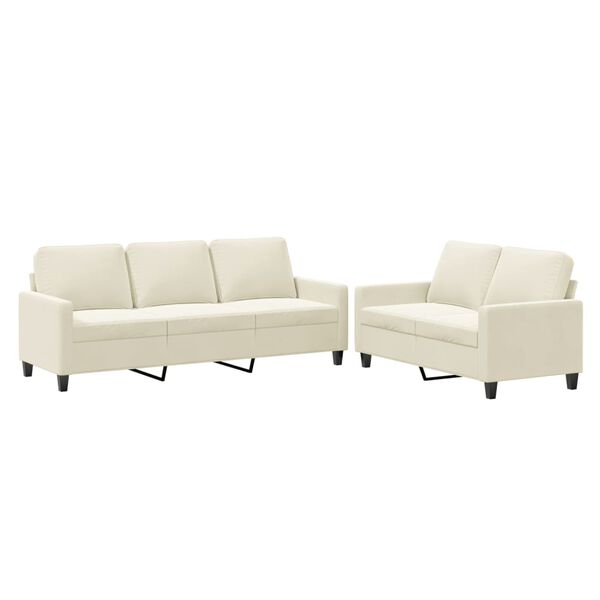 vidaXL Sofa Set Cream Velvet (100% polyester), metal, textilene, plywood