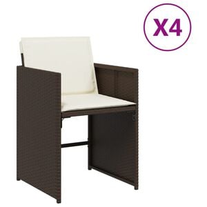 vidaXL Patio Chair Brown, Cream White