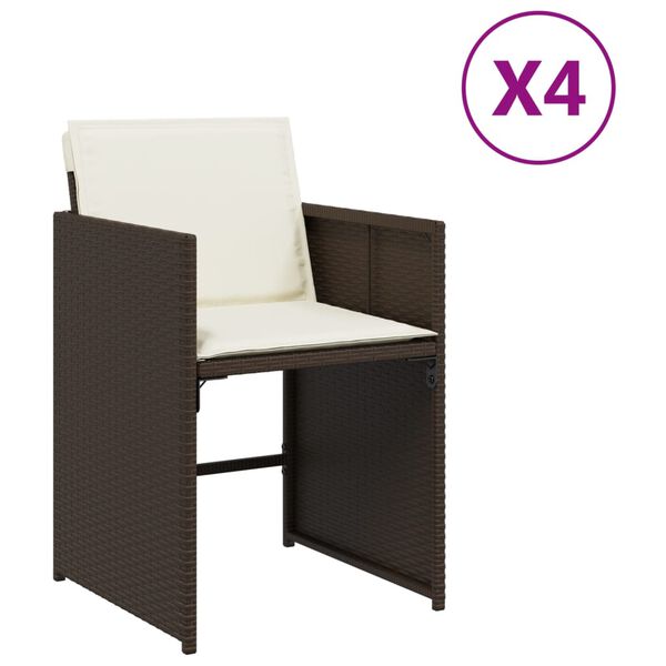vidaXL Patio Chair Brown, Cream White