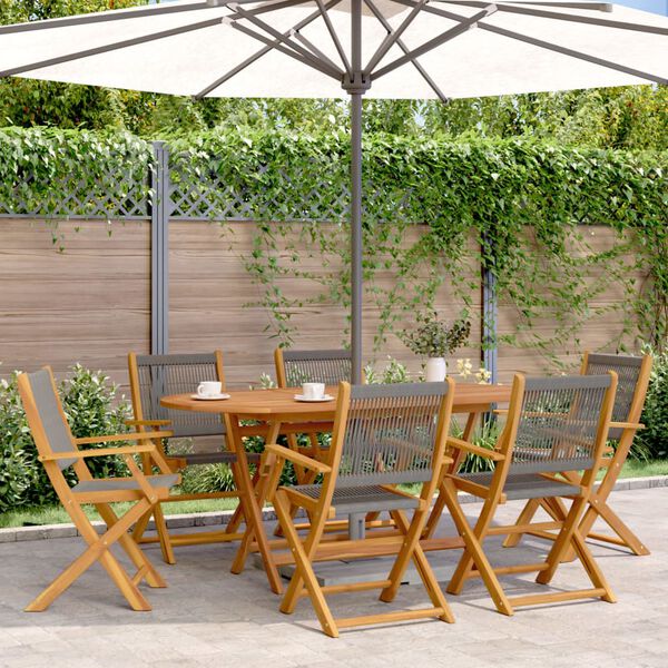 vidaXL Garden Dining Set Grey