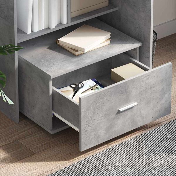 vidaXL Desk Concrete Grey 51.77 x 19.69 x 41.93 in Engineered Wood