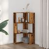 vidaXL Corner Bookcase 3-Tier Old Wood 19.7x19.7x40.2" Engineered Wood