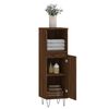 vidaXL Bathroom Cabinet Brown Oak Engineered Wood and Iron Tall