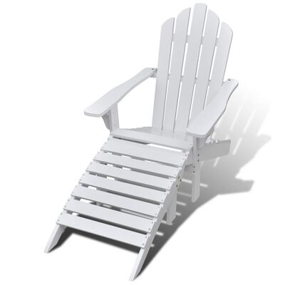 vidaXL Patio Chair with Ottoman Wood White