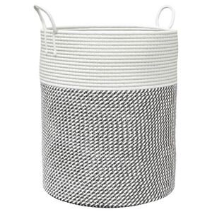 vidaXL Storage Basket Grey and White Ø15.0x18.1" Cotton