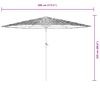 vidaXL Garden Parasol White Powder-coated steel and polyester Large