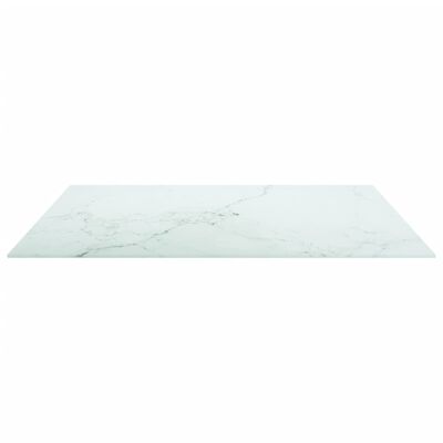 vidaXL Table Top White 31.5"x31.5" 0.2" Tempered Glass with Marble Design