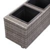 vidaXL Garden Raised Bed with 3 Pots 39.4"x1.8"x14.1" Poly Rattan Gray