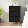 vidaXL Bedside Cabinet Black Engineered wood Medium Bedside Cabinet