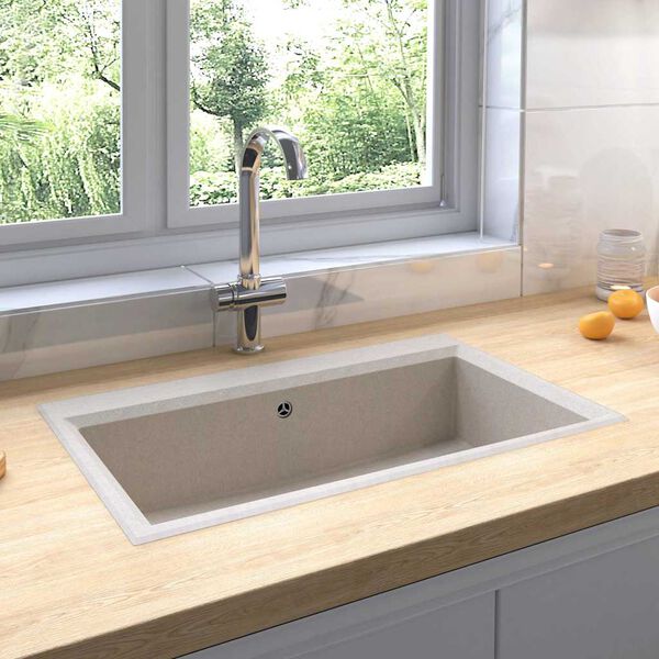 vidaXL Kitchen Sink Beige 79 x 50 x 31 cm Granite