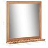 vidaXL Mirror Natural Solid walnut wood Medium Mirror Bathroom Mirror